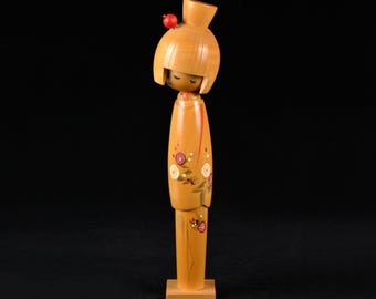 Vintage Traditional style Japanese folk art handmade Kokeshi doll Japanese art doll 13”/33cm (N3731)