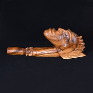 Large Heavy Oceania Polynesian Artwork Hand Carved Man Face sculpture from Pacific Islands 18.4&quot;/47cm (N3125)