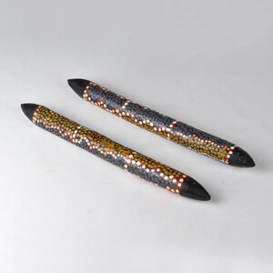 Vintage Aboriginal Australian Tribal Art Hand Painted Dot Art Hardwood ...