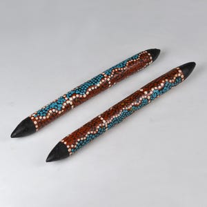 Vintage Aboriginal Australian Tribal Art Hand Painted Dot Art Hardwood ...