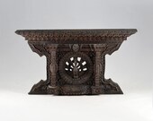Vintage Nepal India Folk Art Hand Carved Wooden Peacock Window Wall Décor House Blessing Protection Prosperity 12.3 quot 31.2cm (W)