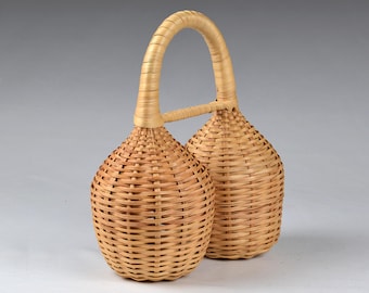 Shaker Caxixi in rattan d'epoca del Camerun - Percussioni popolari dell'Africa occidentale (N3937)