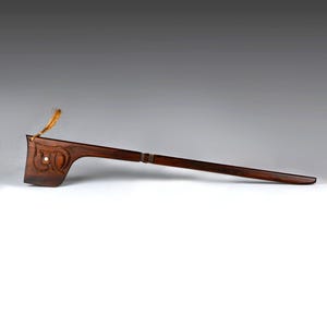 ヴィンテージ手彫り木製マオリ・テハテワ、ポリネシア部族芸術 21インチ/53.3 cm (N4323)