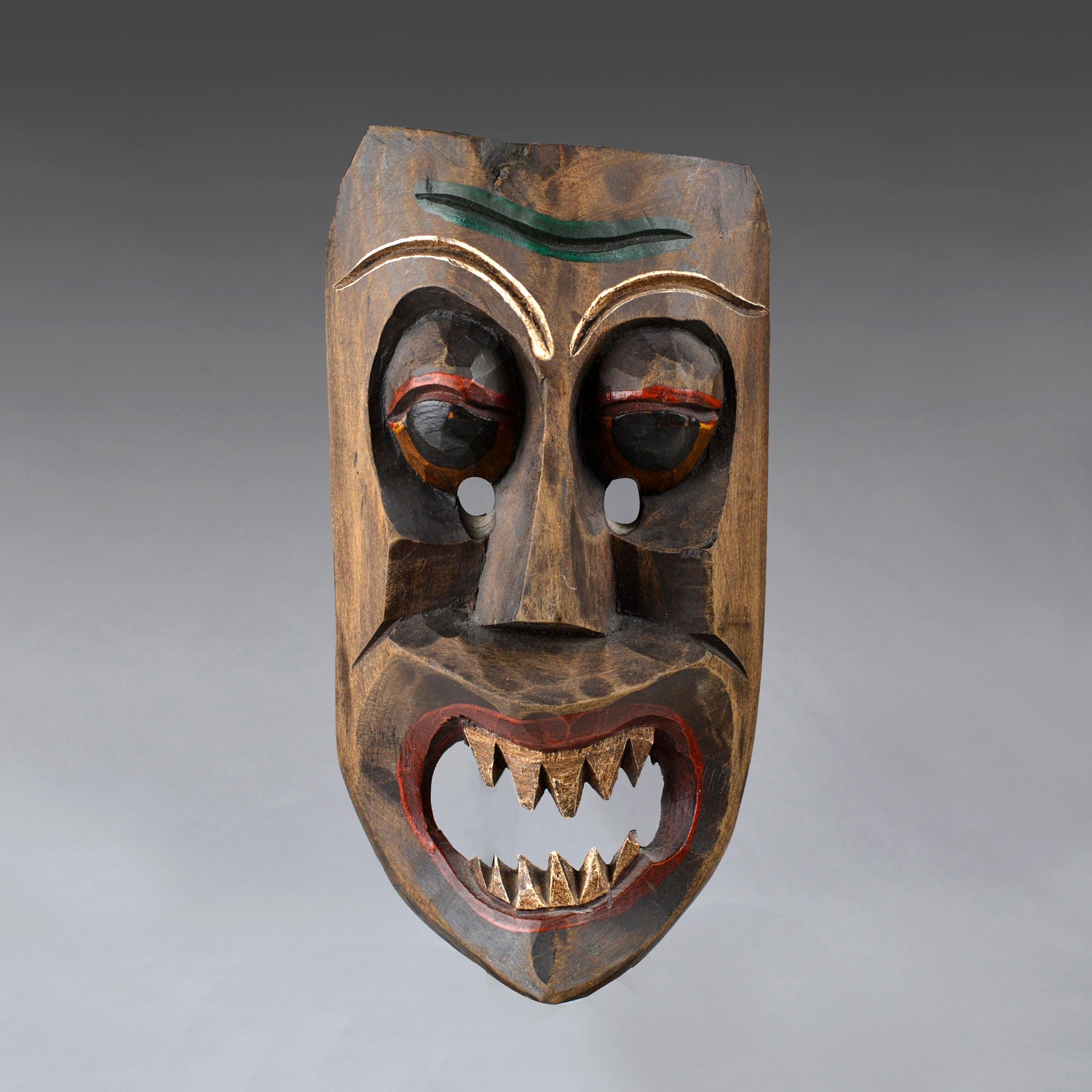 Hawaiian 工芸品 Vintage Pacific Island Polynesian Tribal Art Hand Carved Hawaiian