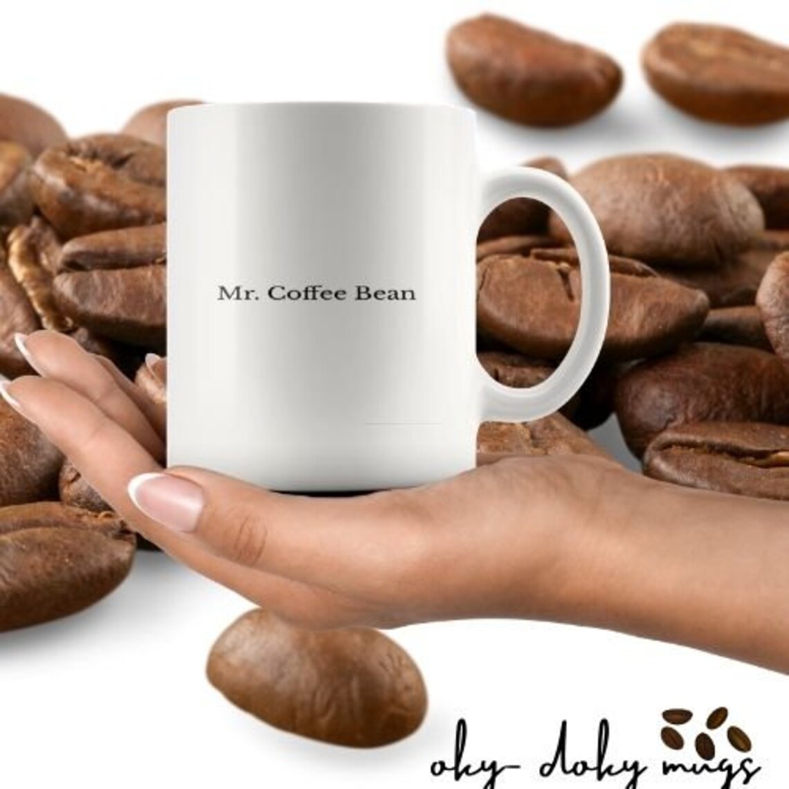 Mr Coffee Bean Mug, Beautiful Premium Quality Gift Idea for Him, Coffee