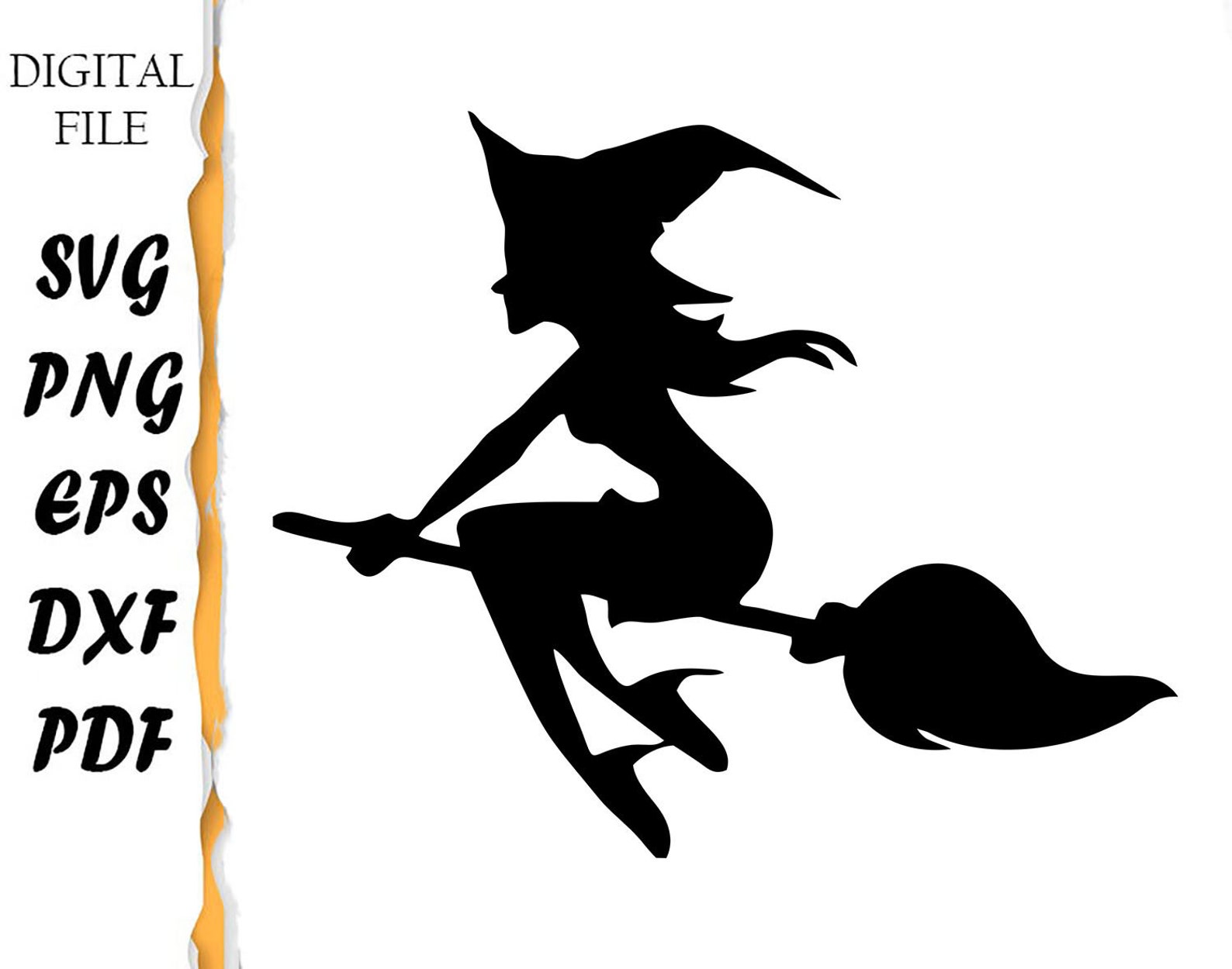 Witch Svg Witch Flying Silhouette Clipart Eps Wicked Witch | Etsy