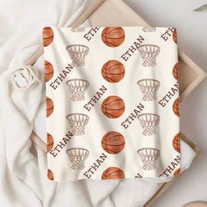 Personalized Blanket, Basketball Blanket, Name Blanket, Basketball Player Gift, Gift for Boy