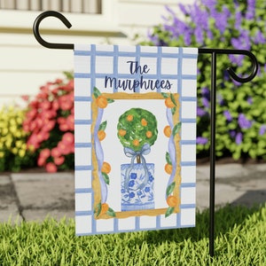 Personalized Lemon Garden Flag | Welcome Flag | Fall Spring Summer Garden Flag | Initial Flag | Yard Decor | Outdoor Decor | Topiary Decor