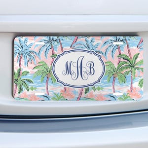 Coastal Car Plate, Car Accessories for Women, Palm Trees Front License Plate, Palm Beach Inspired