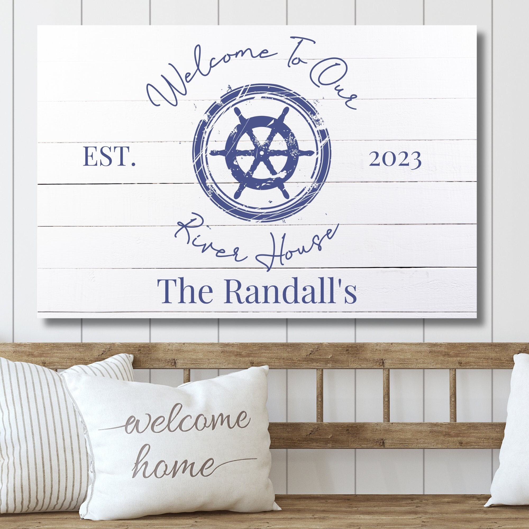 Wall Art for River House Personalized Front and Back Porch Decor Custom