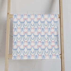 Coquette Hand Towel, Kitchen Towel, Bathroom Decor, Pink Bow, Blue Bow, Dorm Decor, Grandmillenial, Cute Hand Towel, Vintage Hand Towel,