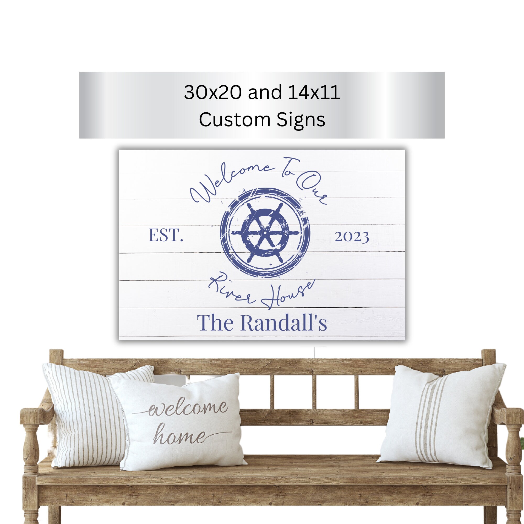 Wall Art for River House Personalized Front and Back Porch Decor Custom