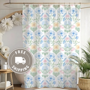 Coquette Preppy Shower Curtain, Coquette Shower Curtain, Pink Bow Chic Bathroom Decor, Bathroom Curtain, Shabby Chic, French Country