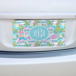Coastal Custom Car Tag, Car Accessories, Preppy Personalized License Plate, Name Car Tag
