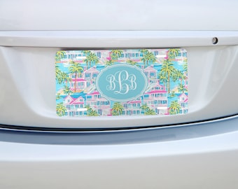 Coastal Custom Car Tag, Car Accessories, Preppy Personalized License Plate, Name Car Tag