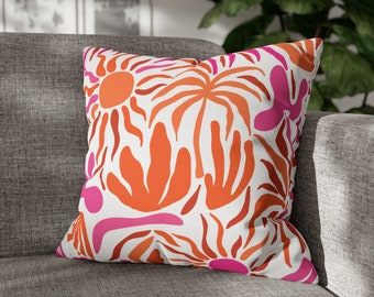 Throw Pillow, Throw Pillow Covers, Throw Pillow Covers for Couch, Cushion Cover, Pink and Orange Pillow