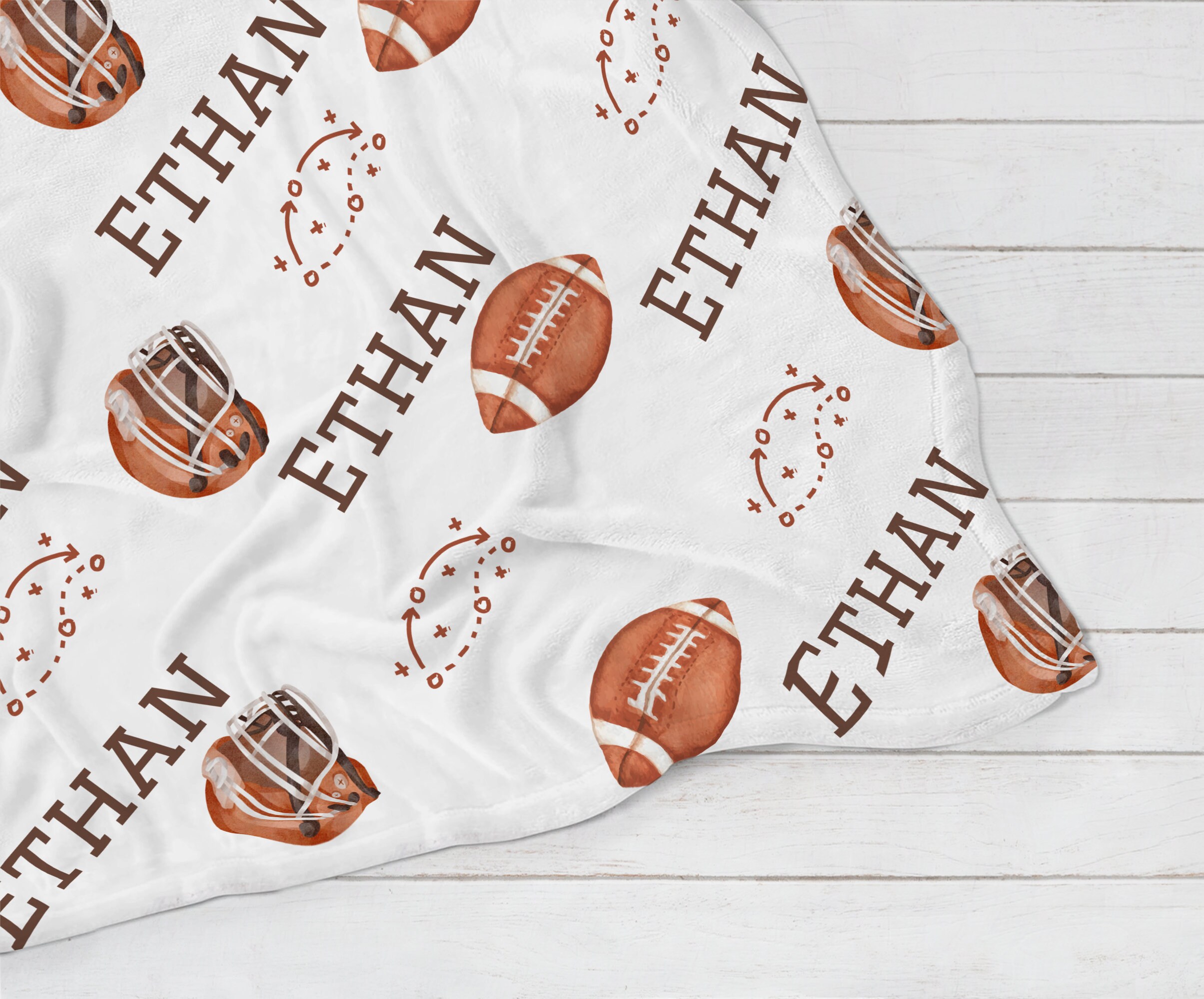 Football Blanket Etsy
