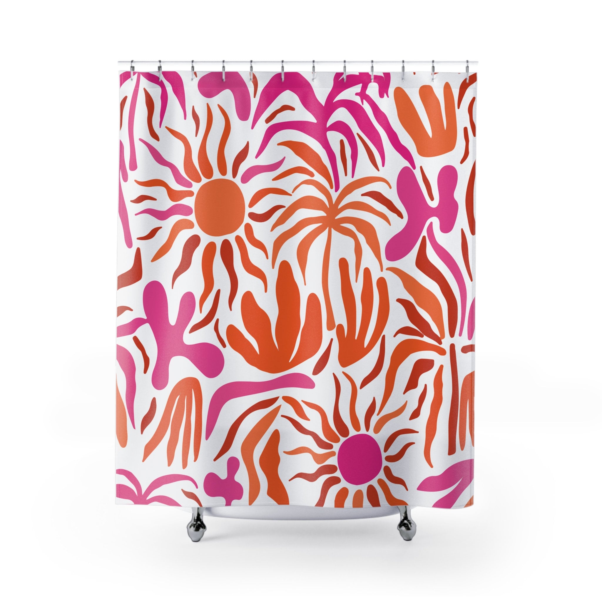 Custom Shower Curtain, Pink and Orange Home Decor, Gift for Her