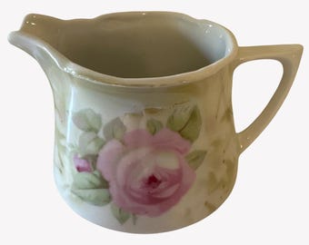 Vintage German Leuchtenberg Porcelain Hand Painted Floral Milk Pitcher Creamer