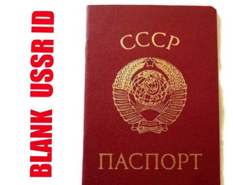Passeport original vierge urss union des républiques socialistes soviétiques carte d'identité ukrainienne russe avec filigranes estampée Cosplay non émise