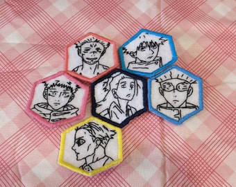 Alfinetes de bordado à mão de anime Sorcerer