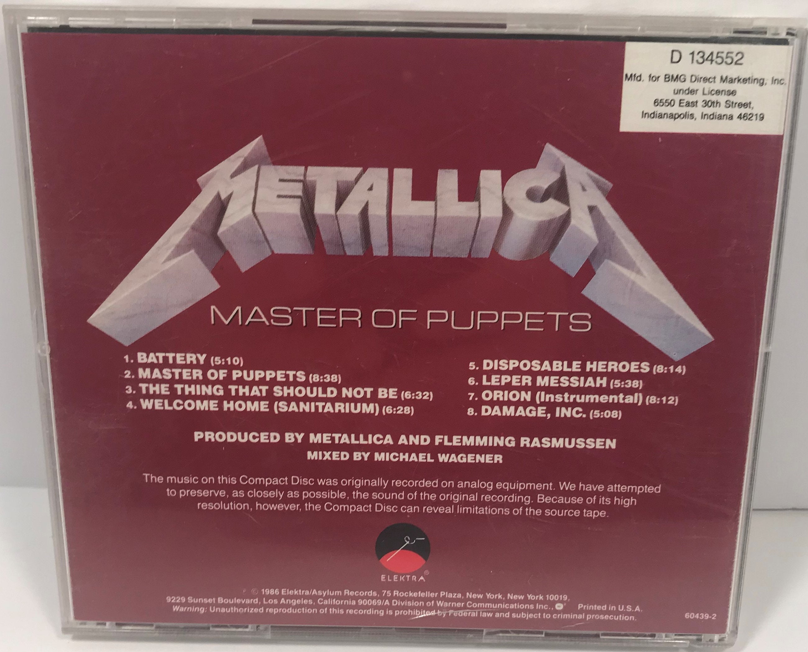 メタリカ Master of Puppets 輸入盤レコード メタリカ Master of Puppets 輸入盤レコード Master Of Puppets