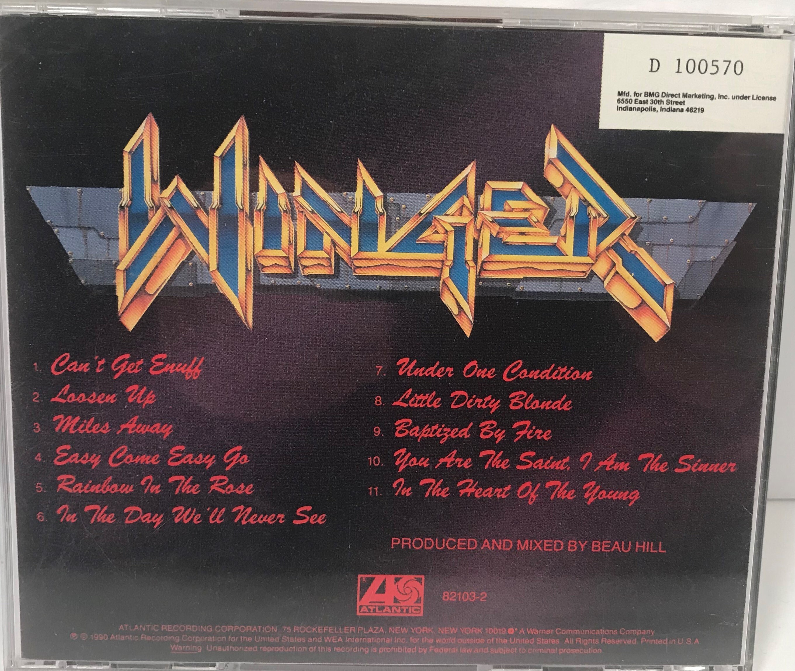 Vintage Winger in the Heart of the Young First Pressing CD