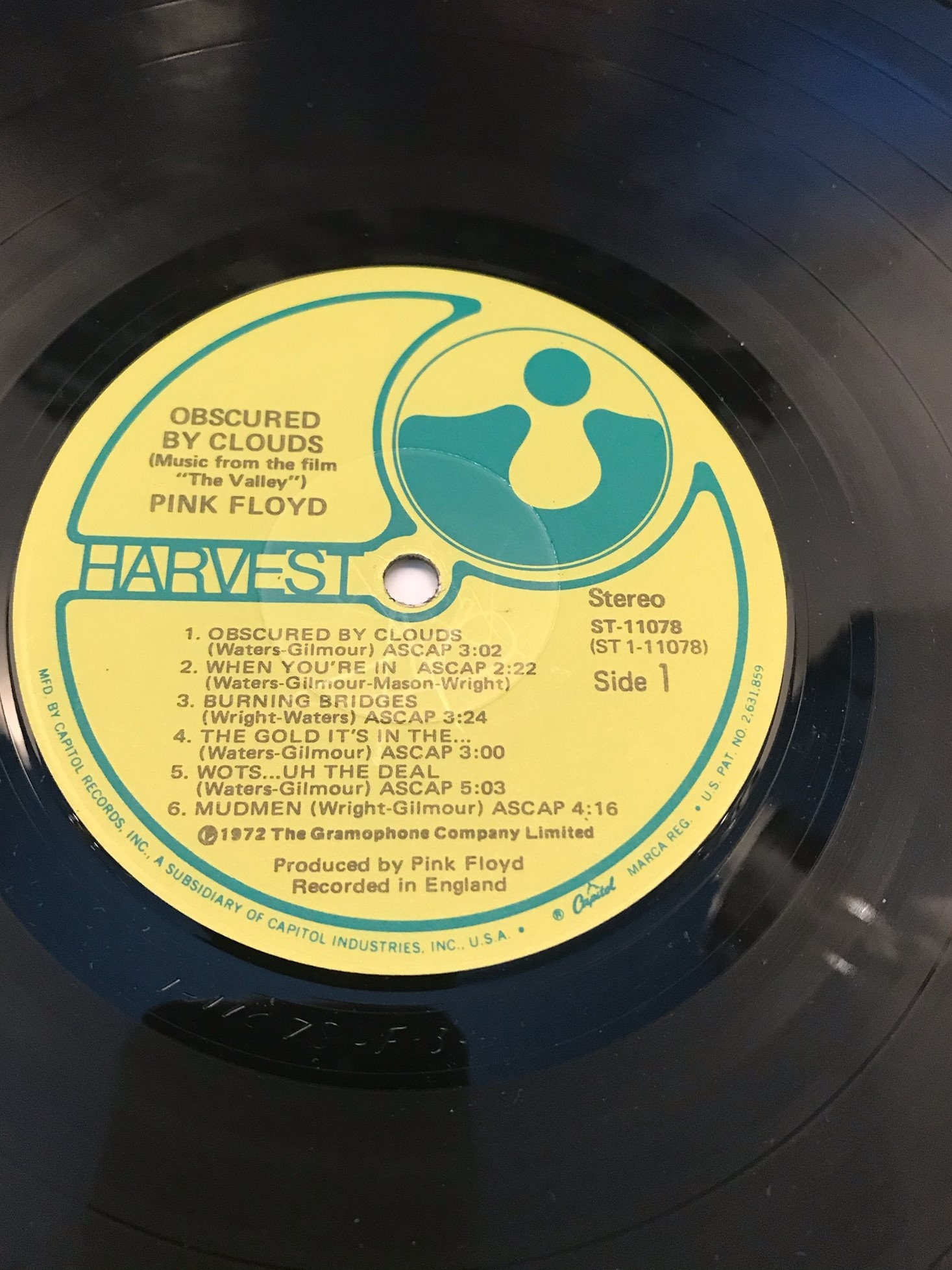 Vintage Pink Floyd Obscured by Clouds First Pressing Vinyl