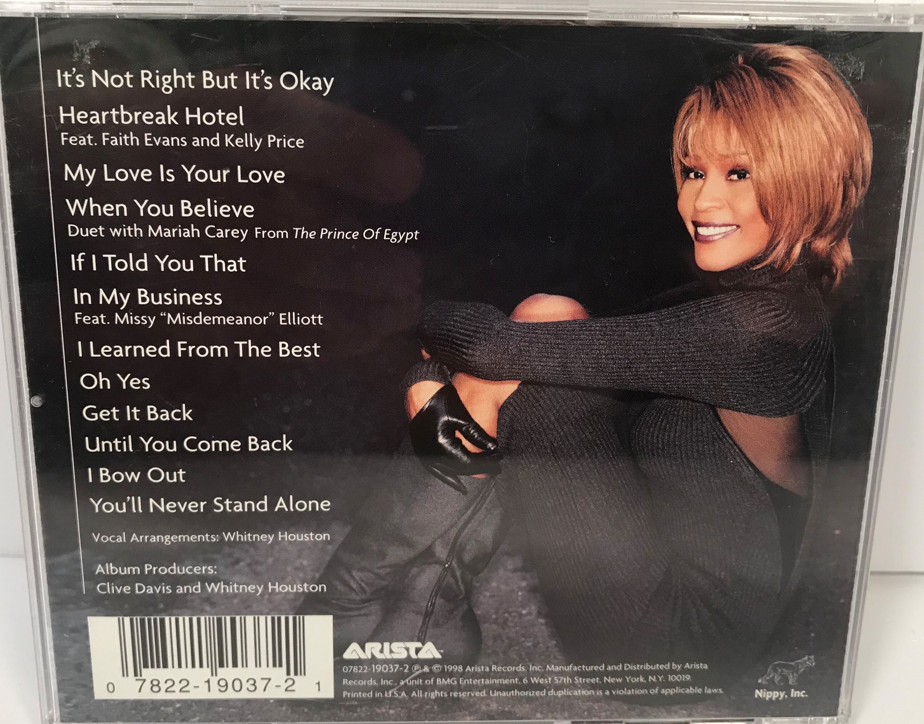 Vintage Whitney Houston My Love is Your Love Arista Records 19037
