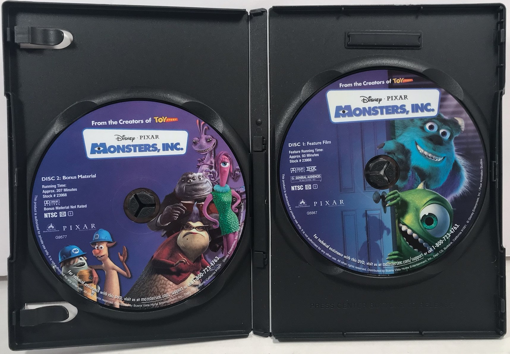 Vintage Disney Pixar Monsters Inc Collectors Edition 2 Disc DVD With