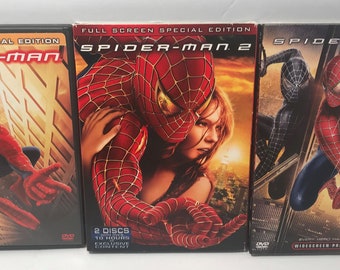 Vintage Spider Man First 3 Movie Set DVD Sony Pictures Excellent Condition