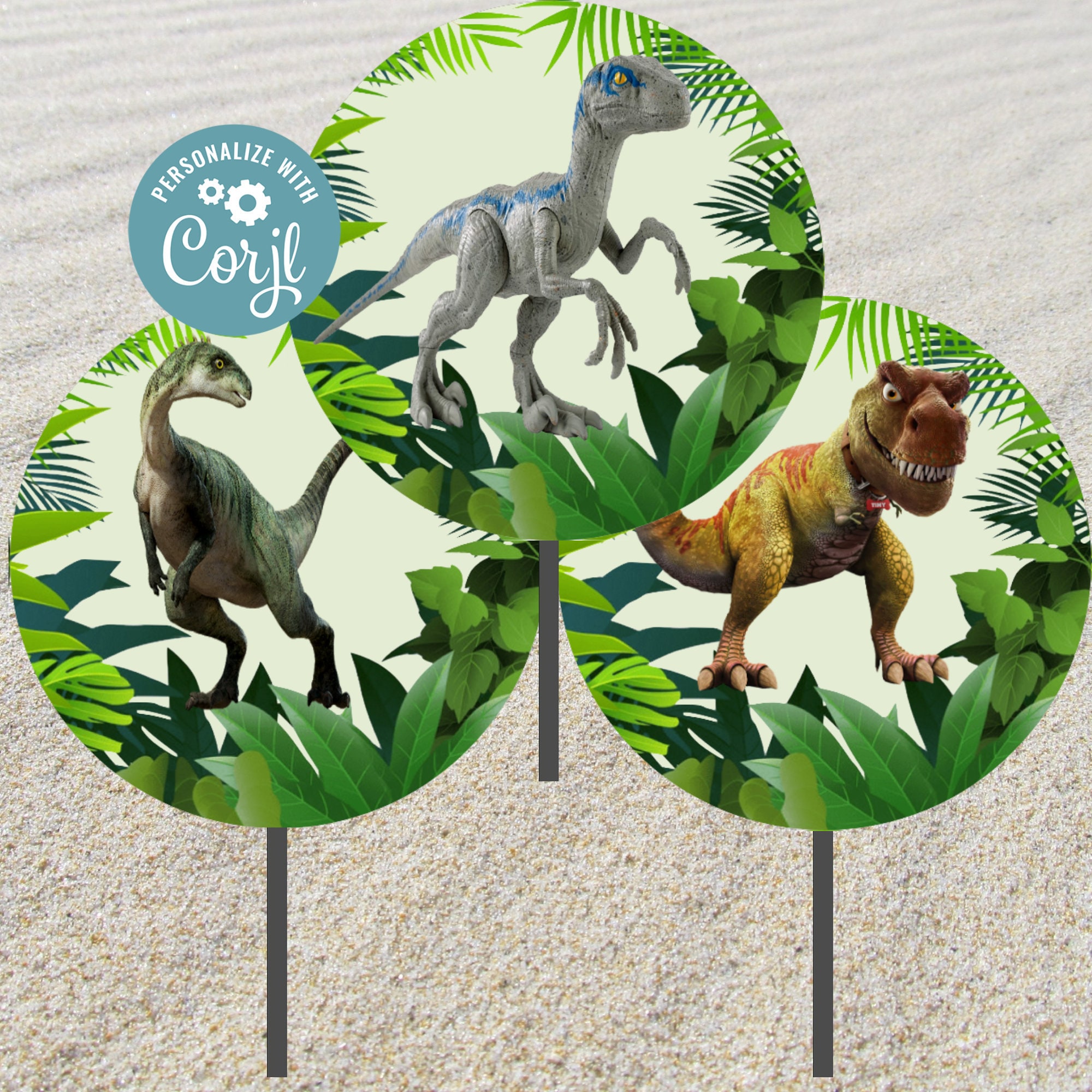 Dinosaurs Cupcake Toppers Printable PDF PNG JPG Party Etsy