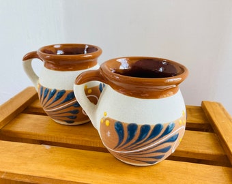 2 JARRITOS mexican clay, Mexican clay cup, MEXICAN cup HAND PAINTED !!!wholesale!!
