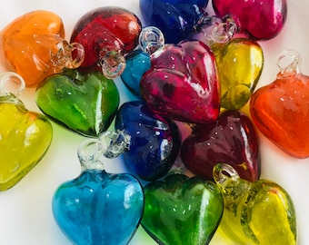 Beautiful blown glass heart. glass heart, BLOWN GLASS made in Mexico!