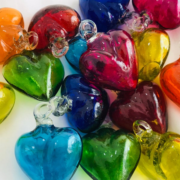 Beautiful blown glass heart. glass heart, BLOWN GLASS made in Mexico!