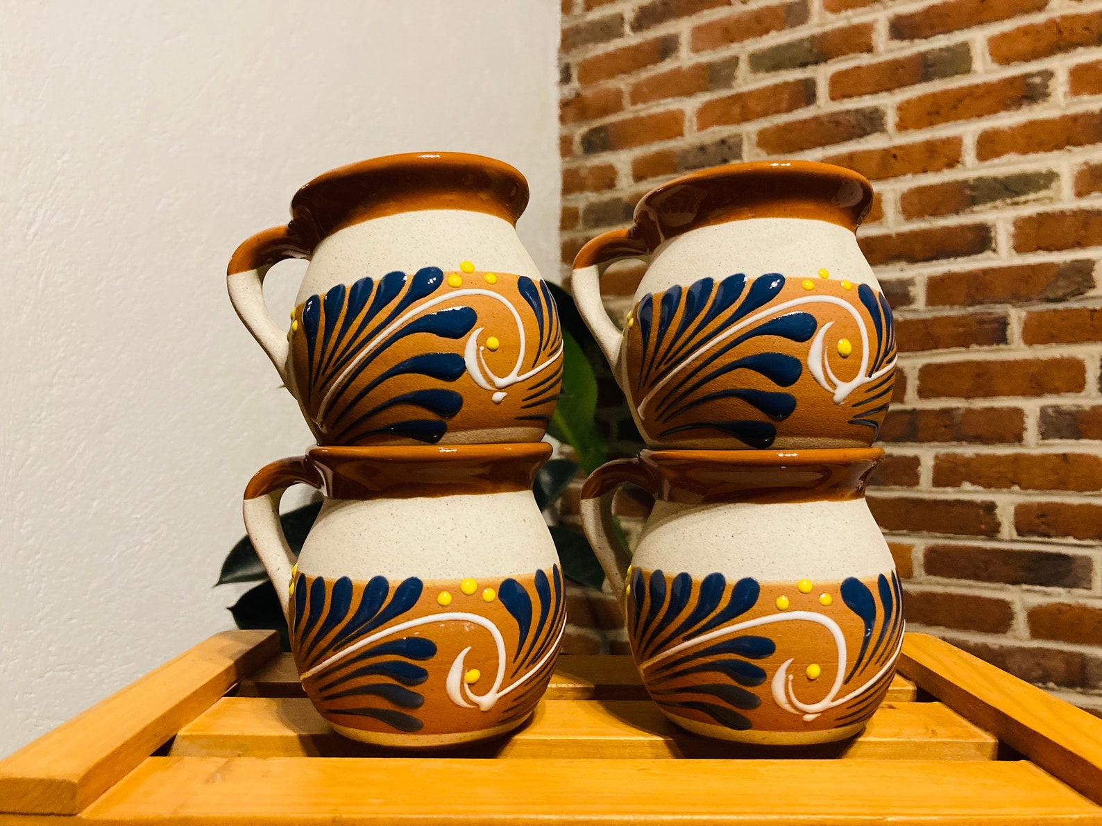 2 MEXICAN Clay JARS Mexican Clay Cup MEXICAN Cup Hand Etsy