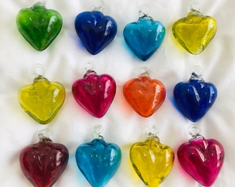 Beautiful blown glass heart. glass heart , BLOWN GLASS made in Mexico!