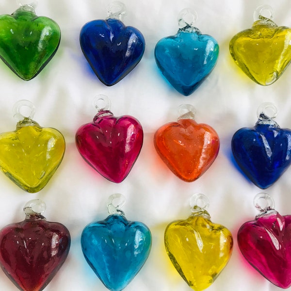 Beautiful blown glass heart. glass heart , BLOWN GLASS made in Mexico!