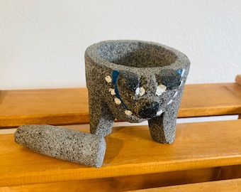 MINI MOLCAJETE- pig molcajete-mexicano- Hecho artesanalmente.