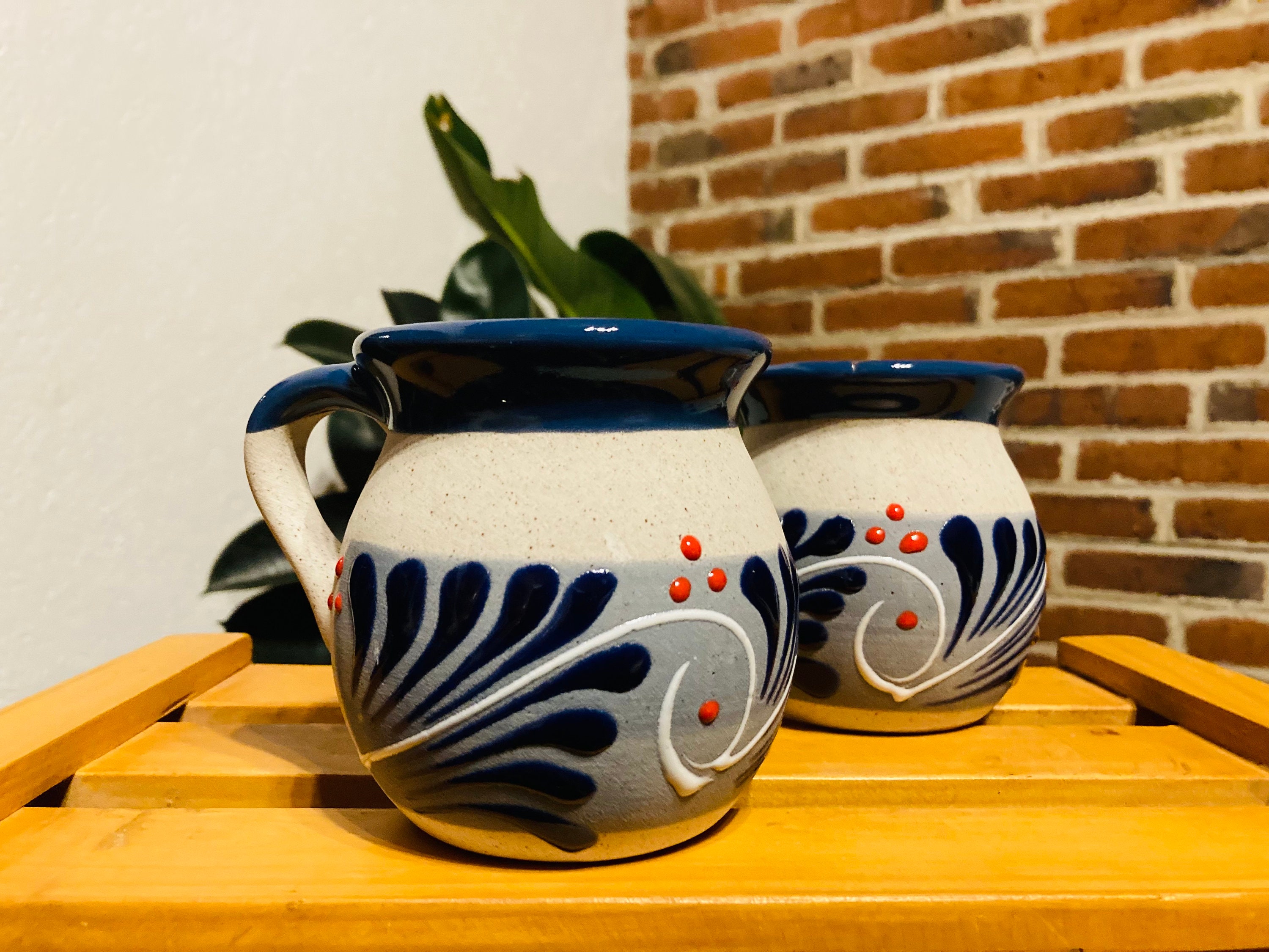 2 JARRITOS mexican clay, Mexican clay cup, MEXICAN cup HAND PAINTED !!!wholesale!!