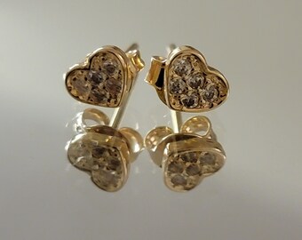 Gold heart stacking stud, Dainty stud earring, Second hole earring, Mini heart earring, Gift for her, Gift for girls, Tiny stud earring