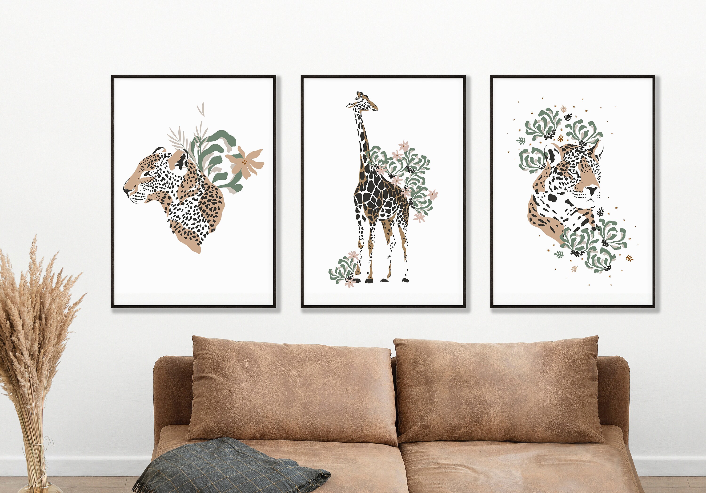 Set of 3 Animal Print II Wall Print Wall Décor Animals Etsy