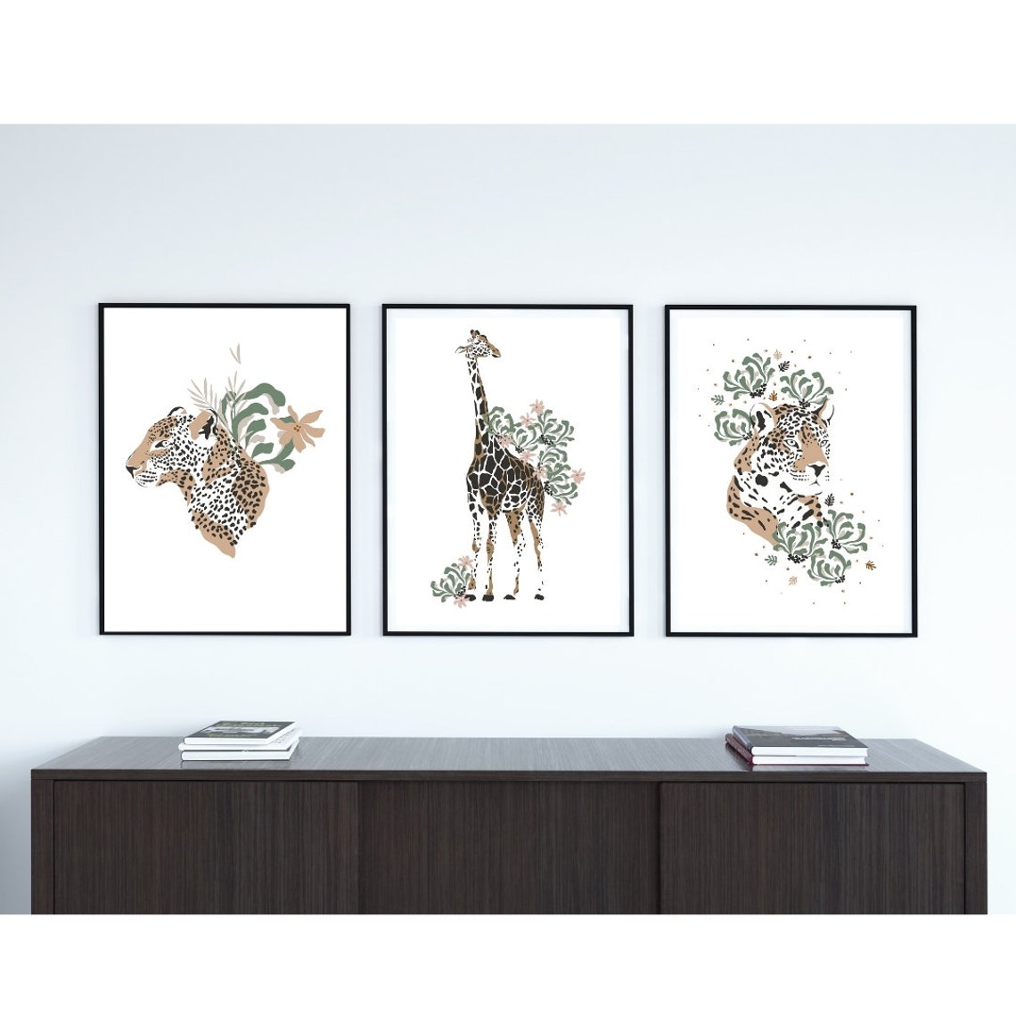 Set of 3 Animal Print II Wall Print Wall Décor Animals Etsy