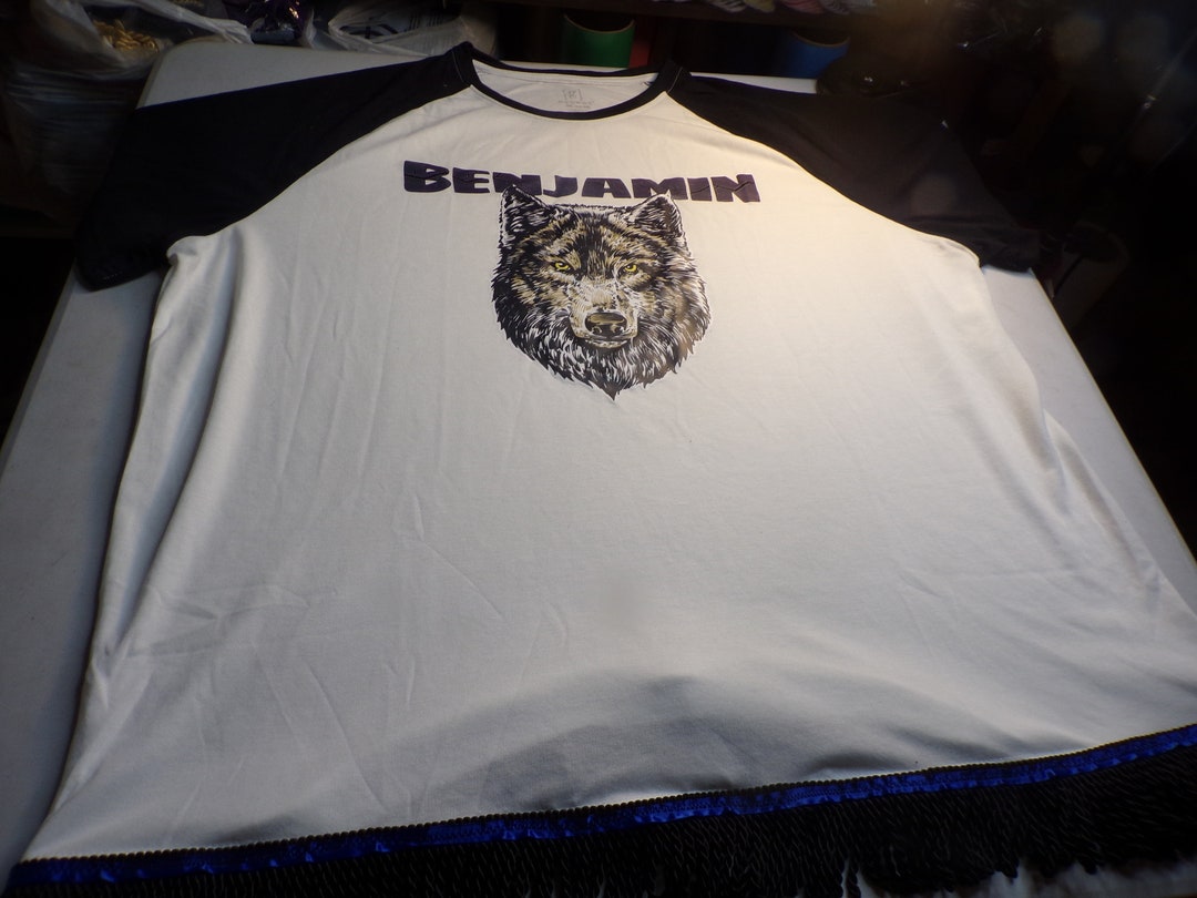 Benjamin Black and White Shirt W/black Fringes - Etsy