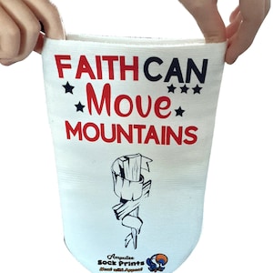 Amputee Sock, 3PLY Stump Sock, &quot;Faith Can Move Mountains wh&quot;, Stump Sock