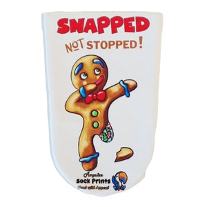 &quot;Amputierte-Socke, 3LAGige Stumpen-Socke, &quot;&quot;ginergbread man-snapped V1&quot;&quot; Weihnachts- Stumpensocke.&quot;