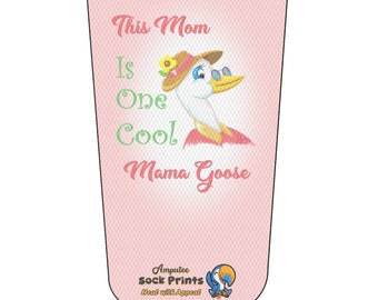Amputee Sock, 3PLY Stump Sock, "This Momma Is One Cool Mama Goose", Stump Sock