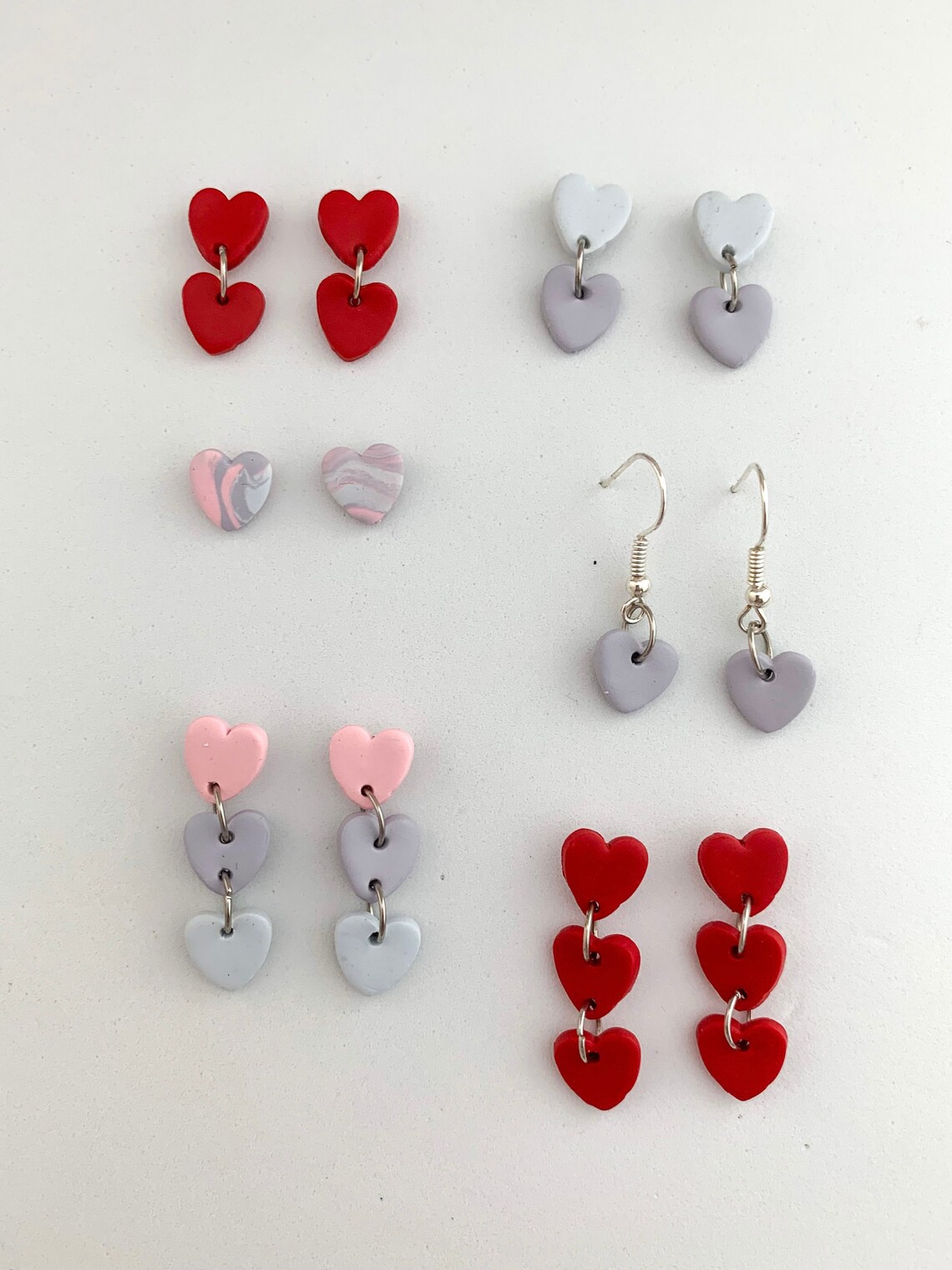 Handmade Customizable Polymer Clay Heart Earrings Etsy