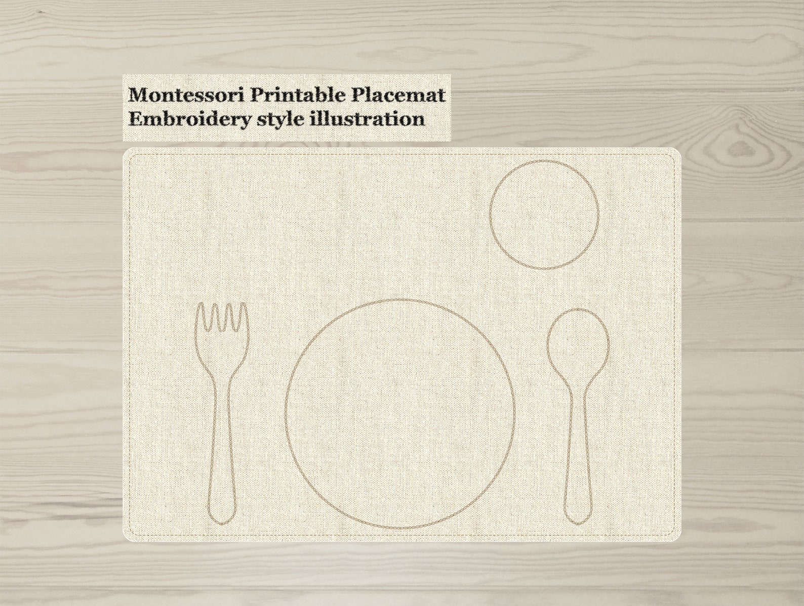 Montessori Placemat Montessori Printable Placemat Etsy