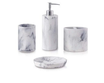 Marble Bathroom Accessories Etsy